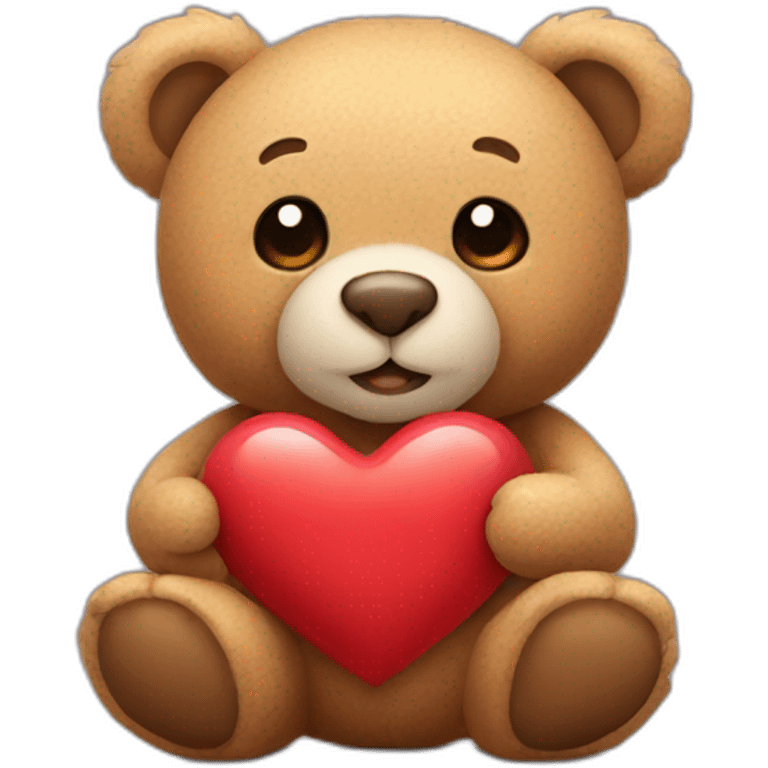 teddy bear holding a heart emoji