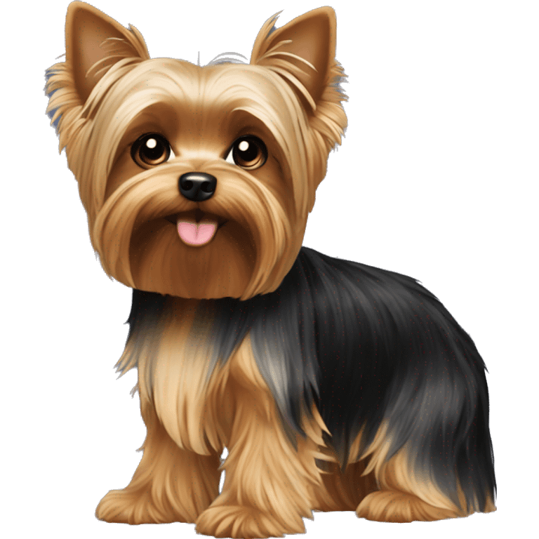 Yorkie dog with name Roni emoji