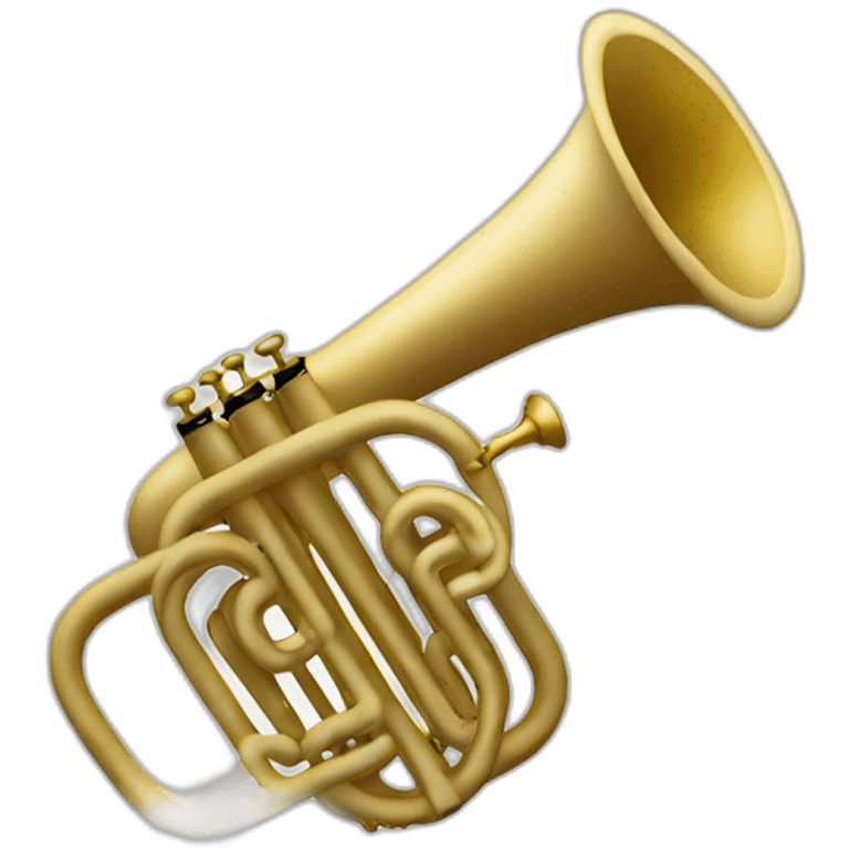 A white painted trumpet emoji