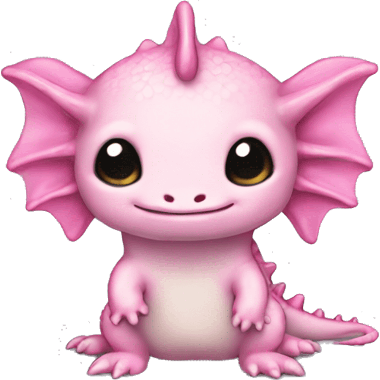 pink cute axolotl stitch chibi like Cginese dragon emoji