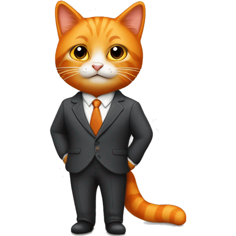 Orange cat in business suit emoji