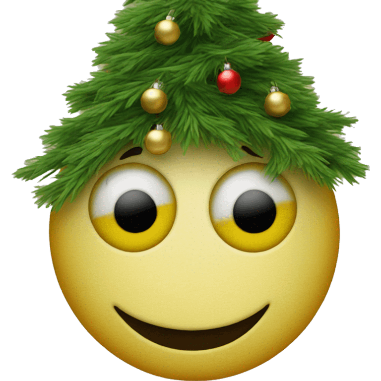 Smiley face with Christmas tree eyes  emoji