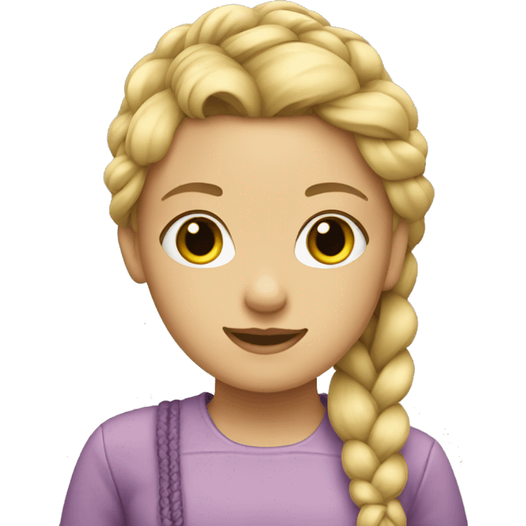 Blond girl with a braid emoji