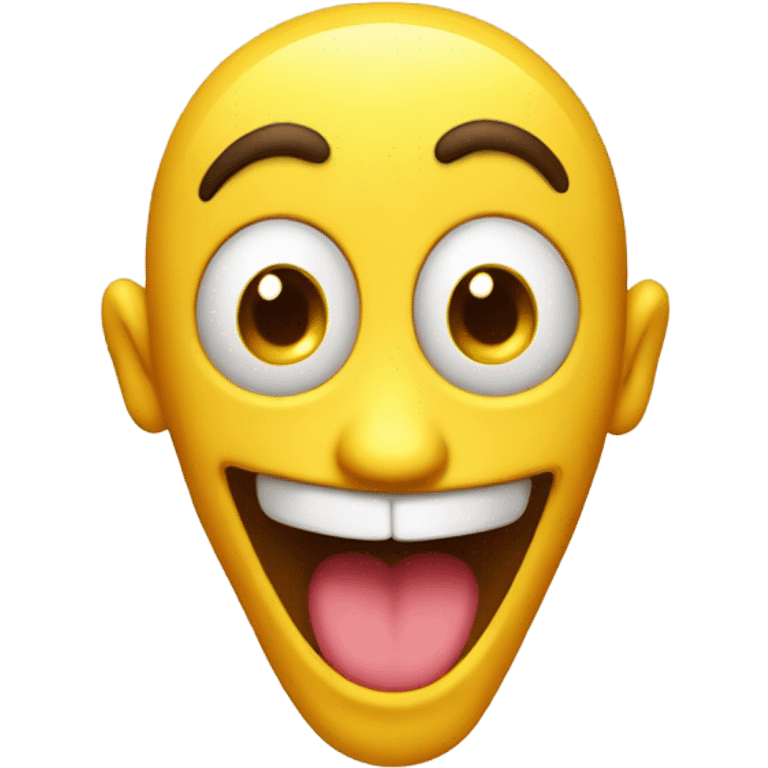 Yellow circle head funny emoji