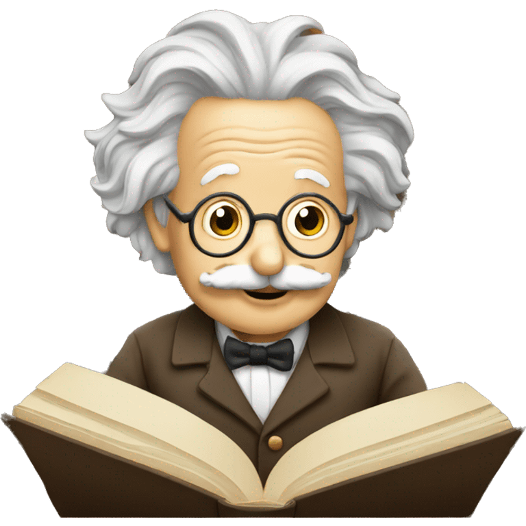 albert einstein reading book emoji