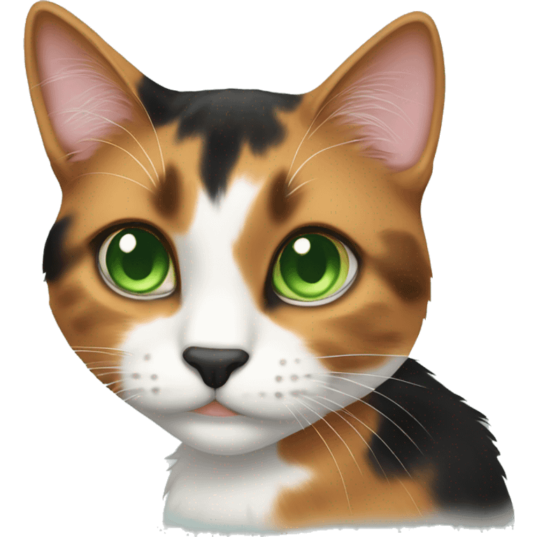 Calico cat with green eyes  emoji