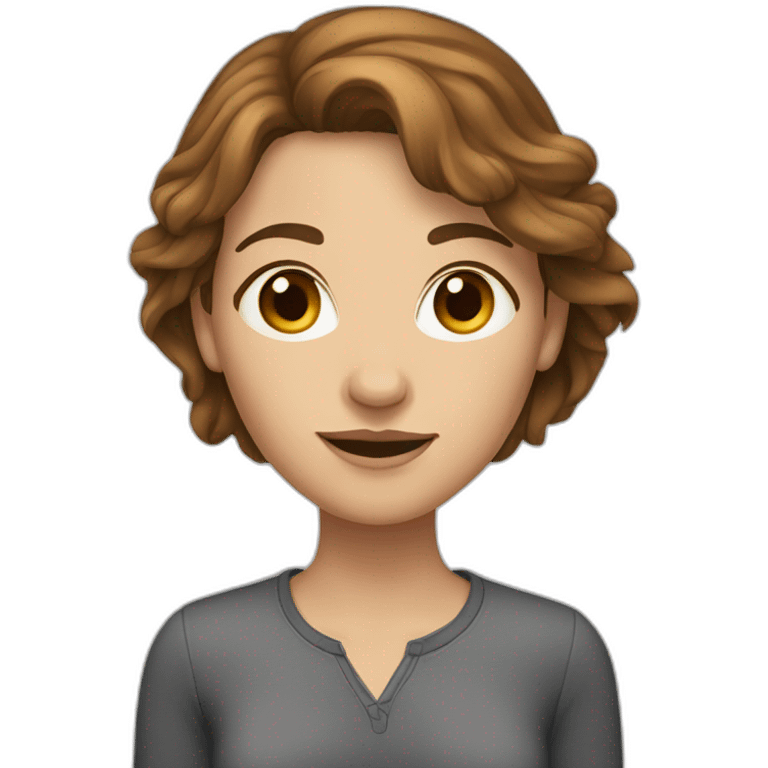 caucasian brown-haired woman emoji