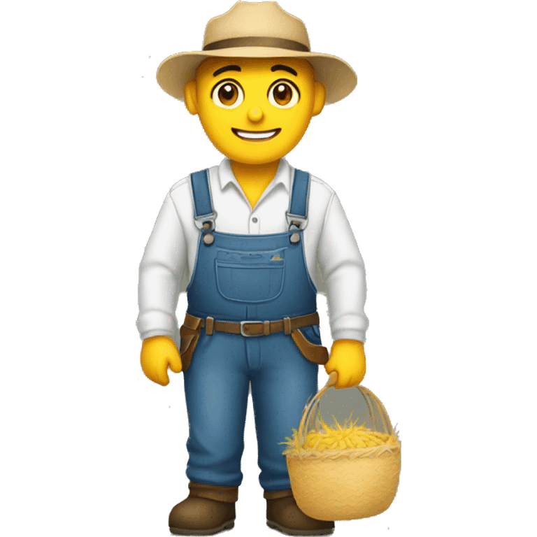 Farmer with lary name tag emoji