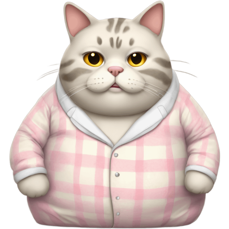 Fat cat in pajamas  emoji