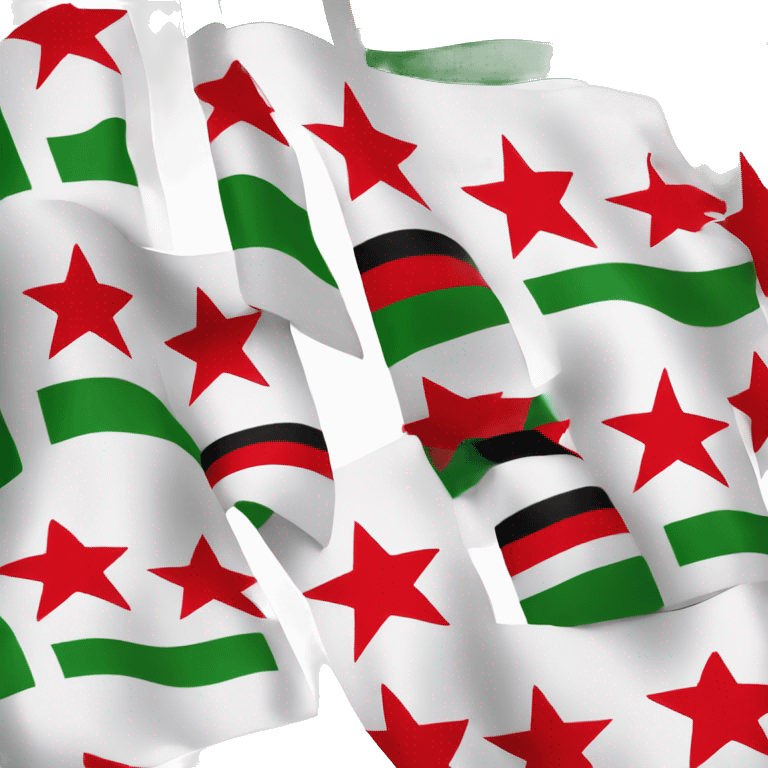 Syrian flag three red stars green on top white in the middle and black below emoji