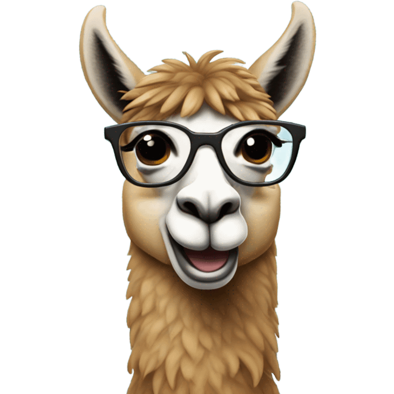 lama with glasses talking on the phone emoji