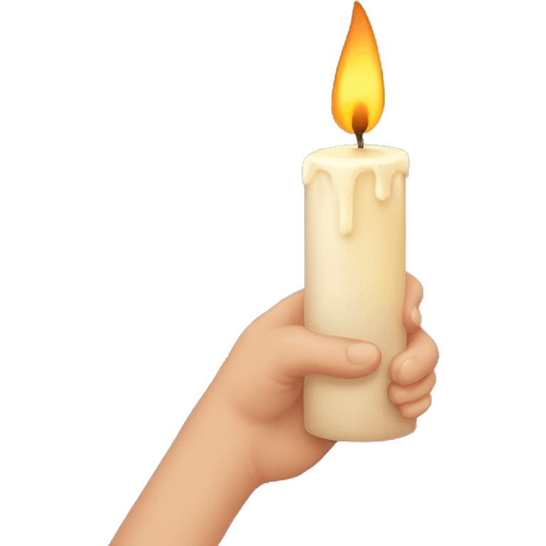 hand holding candle emoji