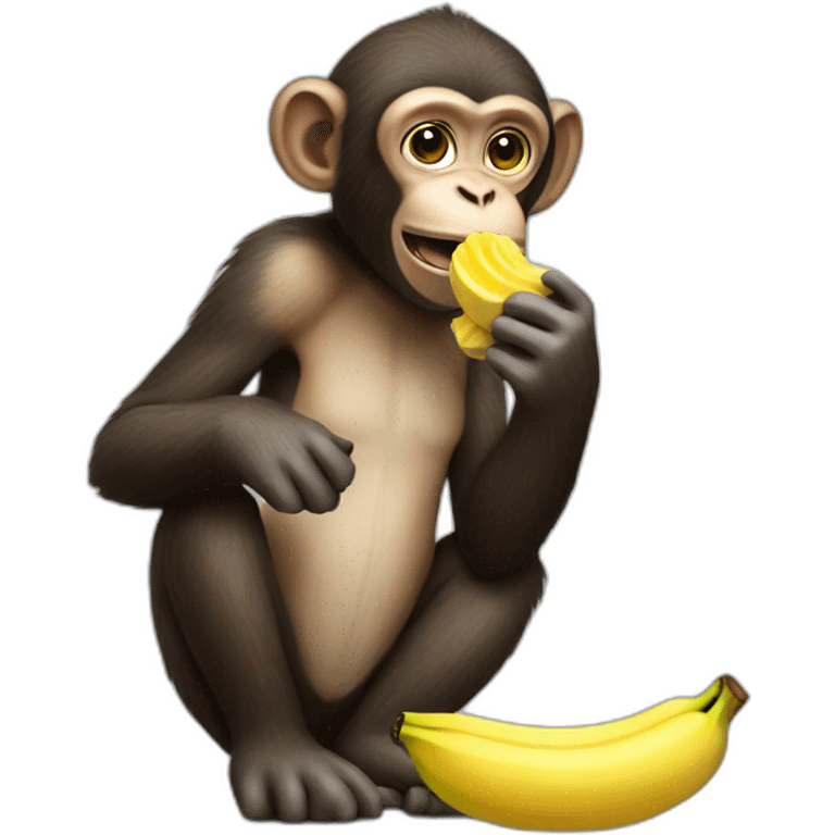 monkey eats a banana emoji