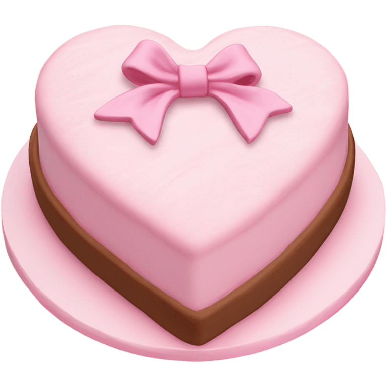 Pastel pink heart shaped cake with fancy icing and bows emoji