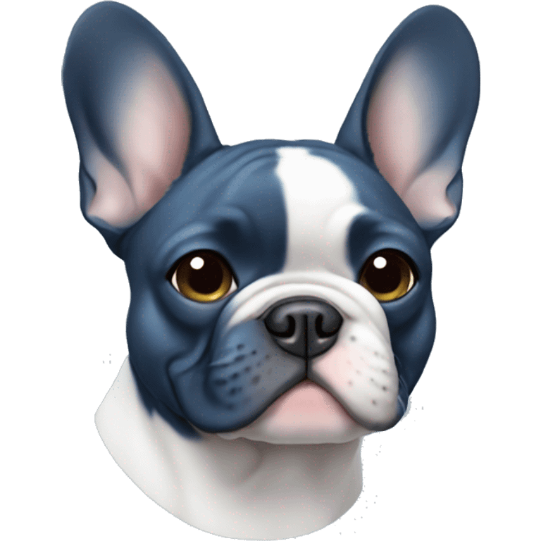 French bulldog blue emoji