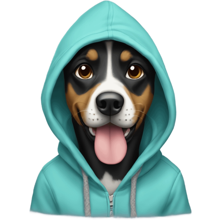 Dog wearing hoodie emoji