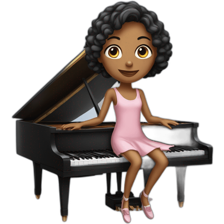 pianist girl with piano emoji