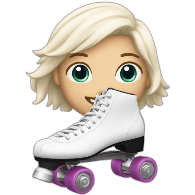 white roller skating emoji