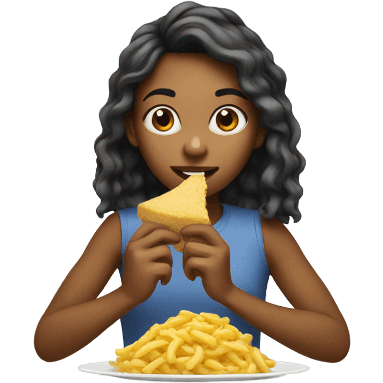  girl eating emoji