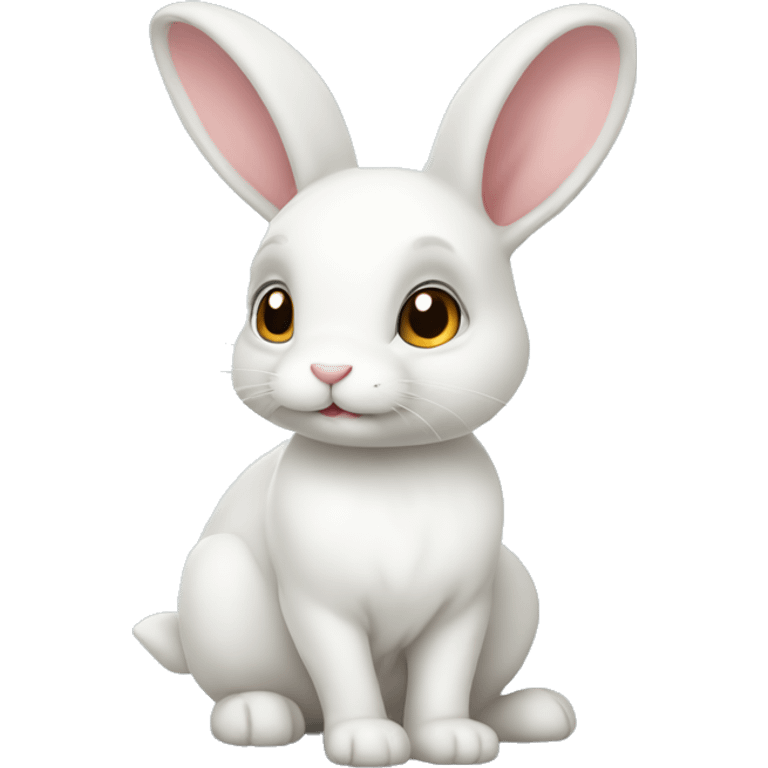 a cute little white couqette rabbit emoji