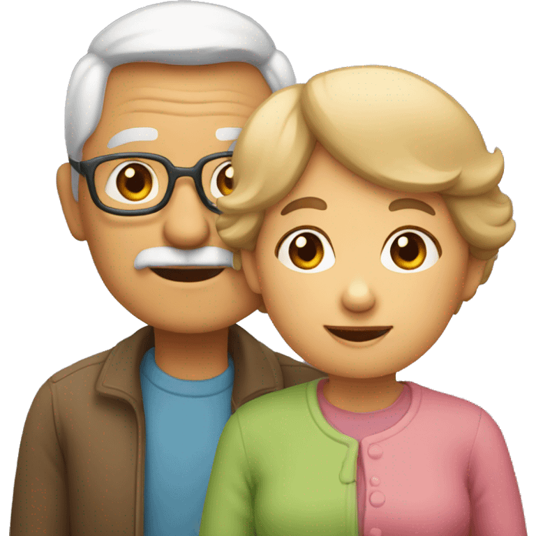 grandpa, grandma, and child emoji