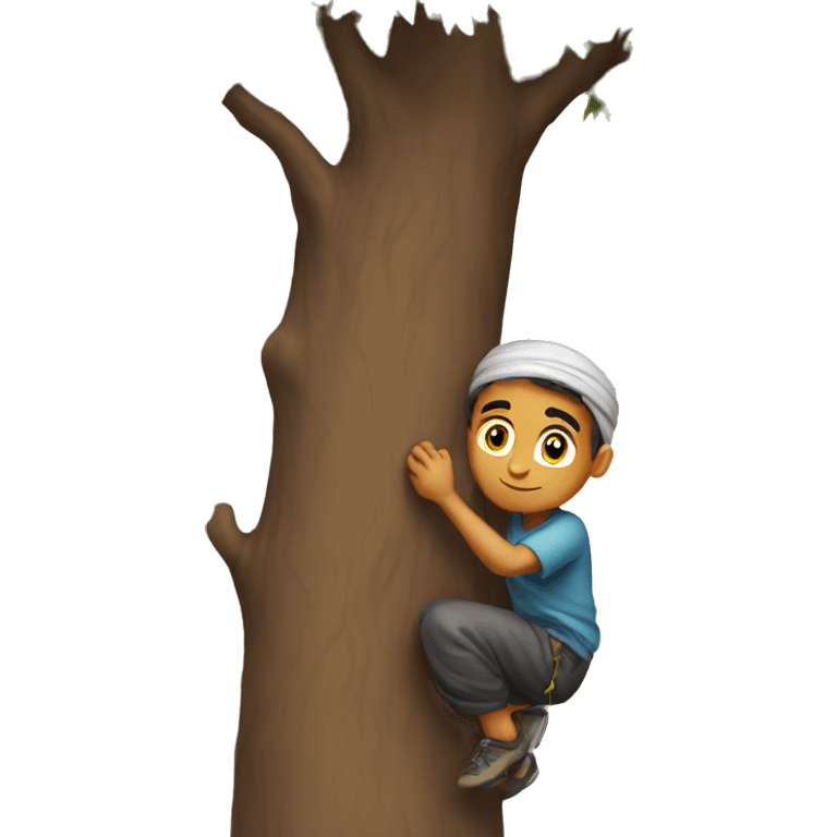 arab male from syria 12 years old climbing a tree emoji