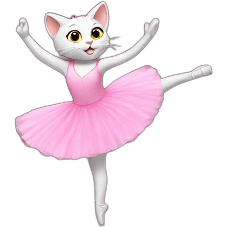 A cat doing ballet emoji