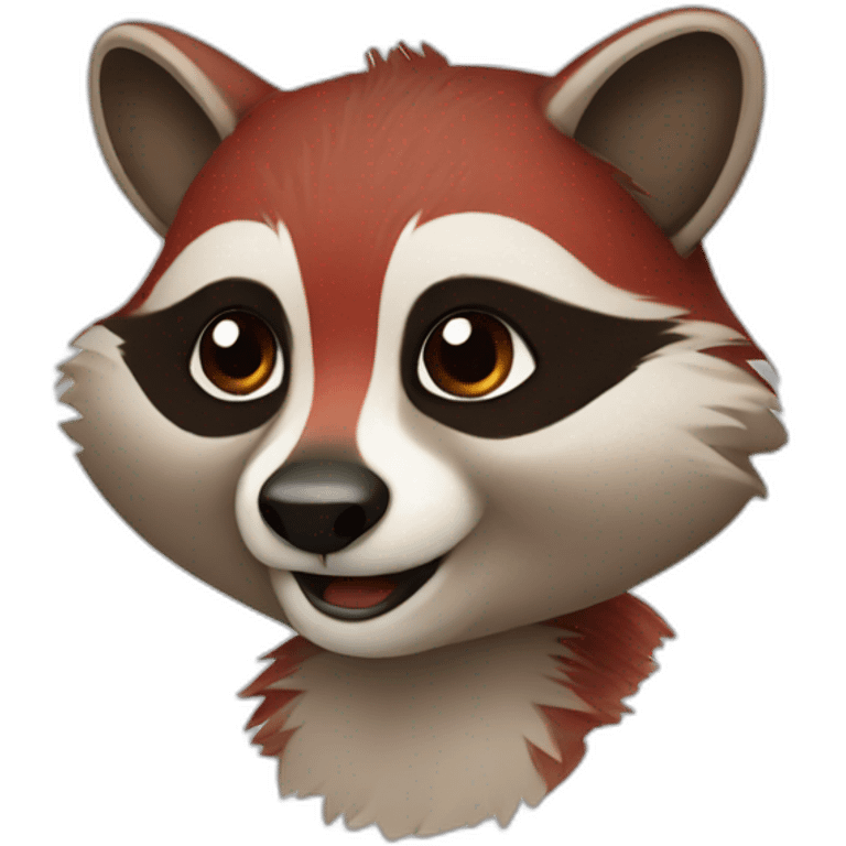 Red racoon emoji