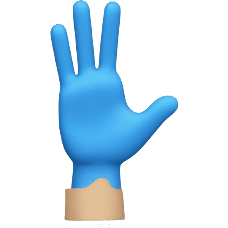 blue hand waving emoji