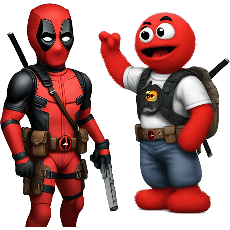 Deadpool with Elmo emoji