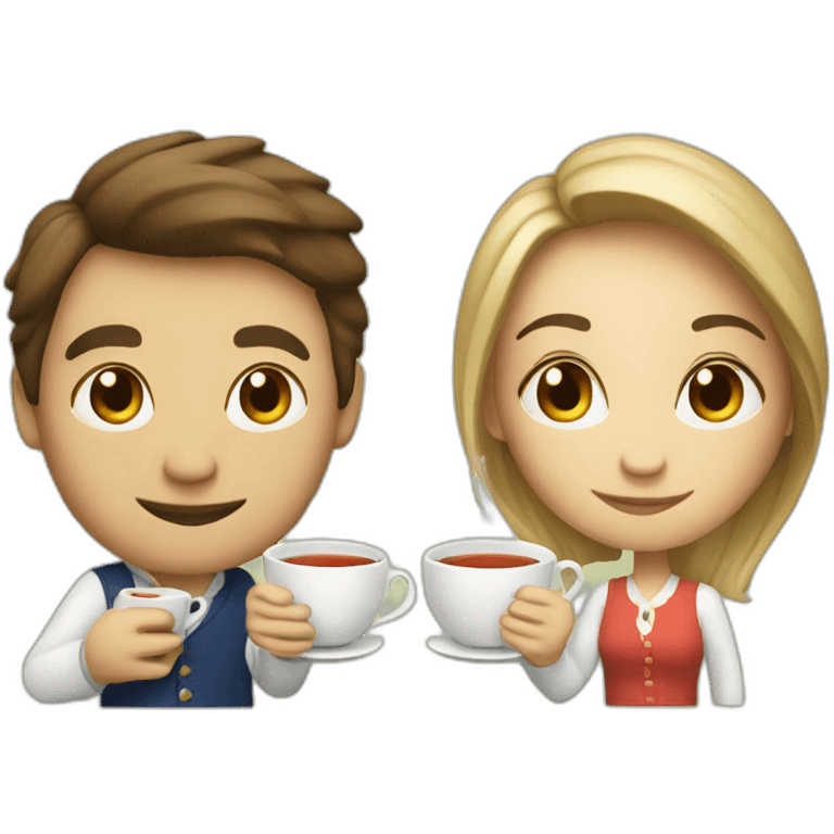 british couple drink tea emoji