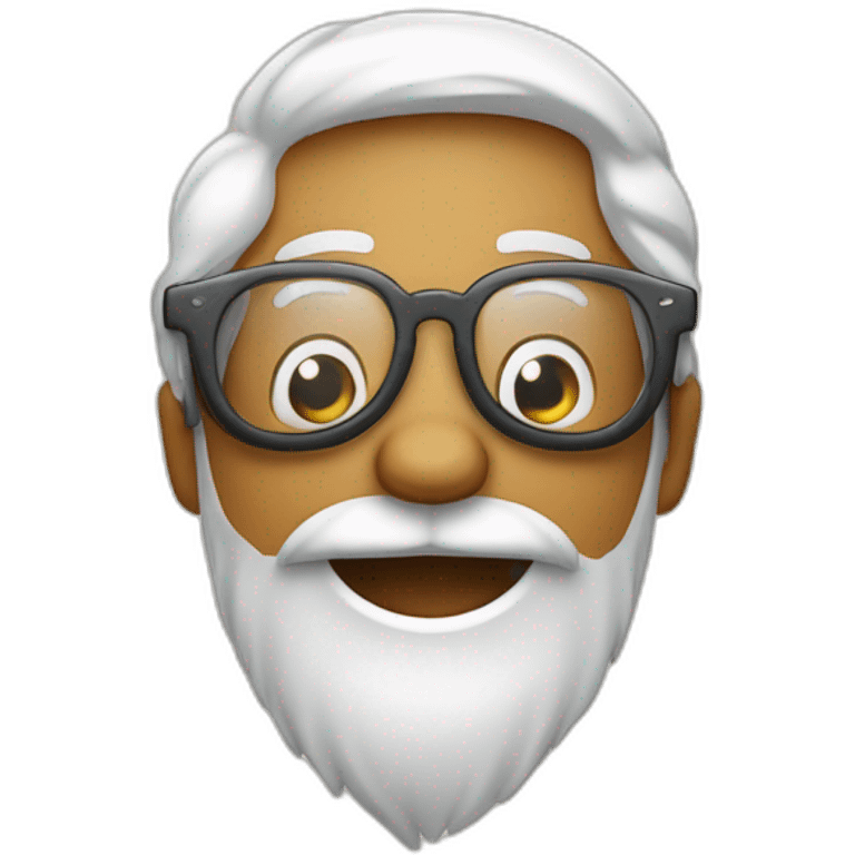 Pelo y barba blanca con gafas sonriendo emoji