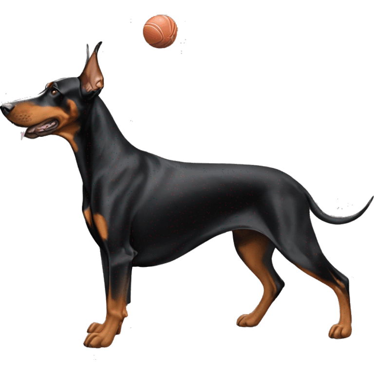 Dobermann playing fetch emoji