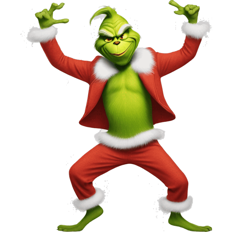 The grinch dancing emoji