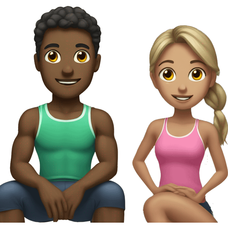 Boy and girl in gym emoji