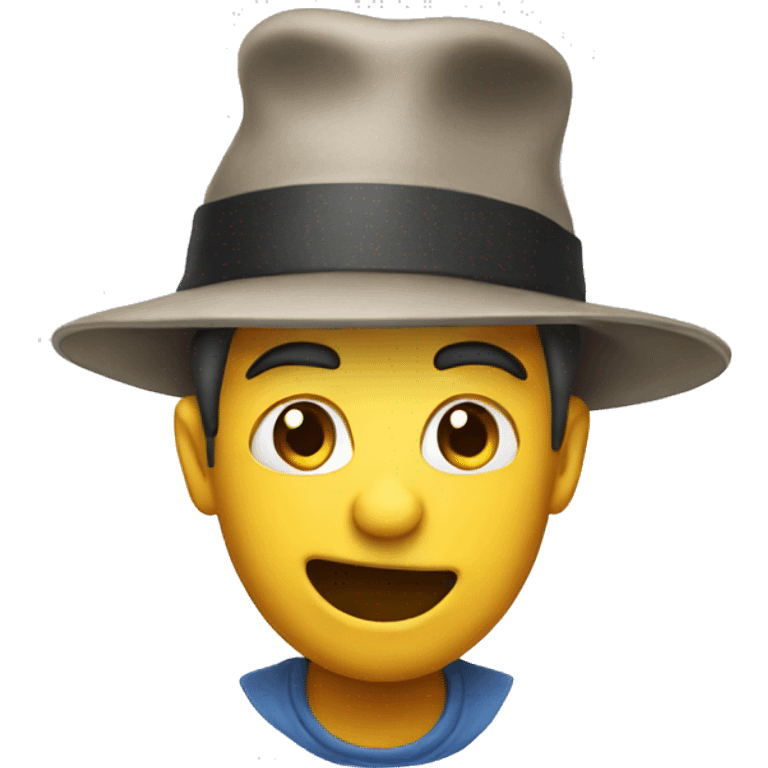 A fart wearing a hat emoji