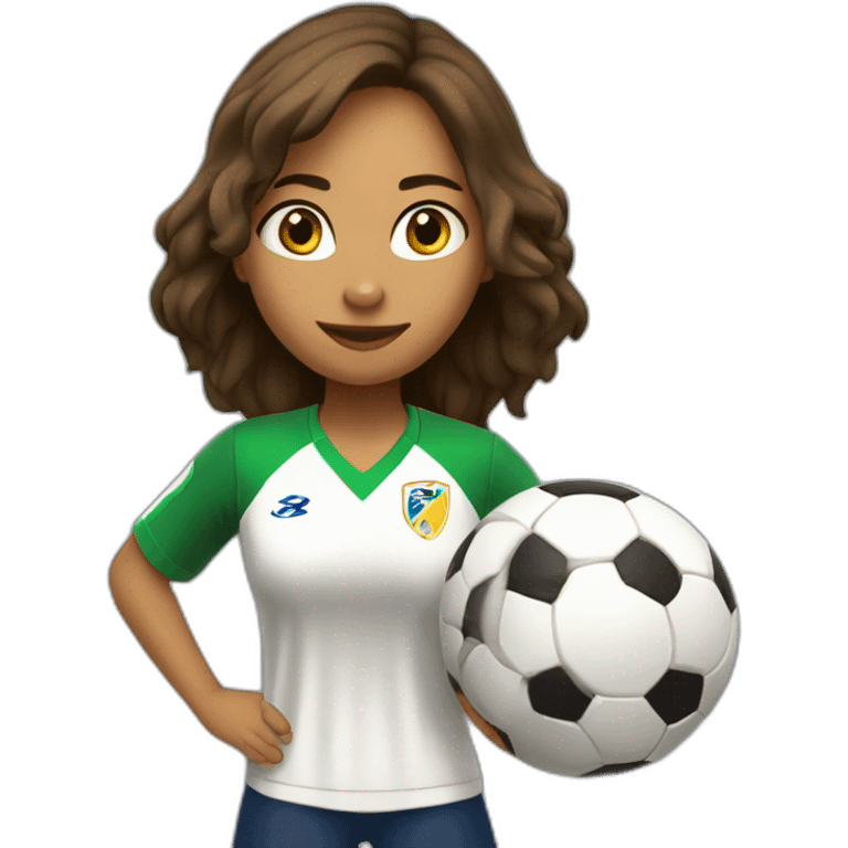 Chica jugando al fútbol emoji