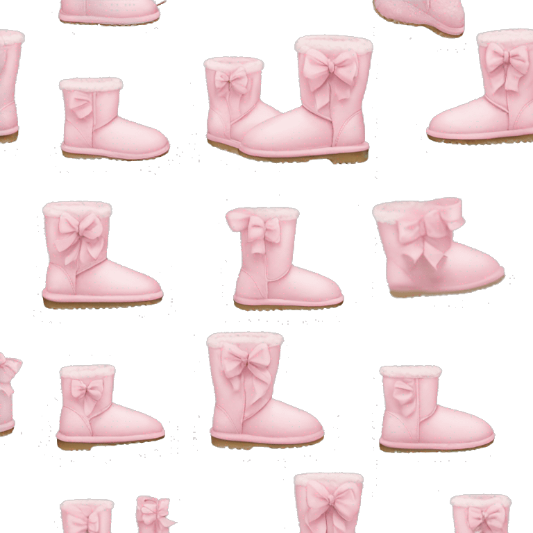 Pastel pink uggs with bows on the back emoji