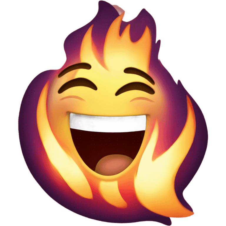 Laughing emoji with flames  emoji