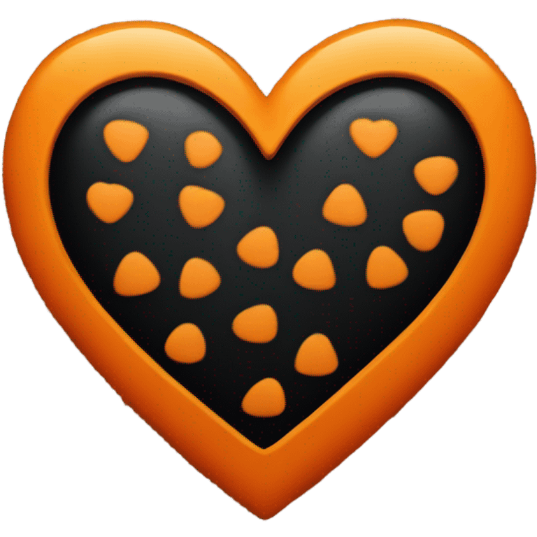 Orange black heart emoji