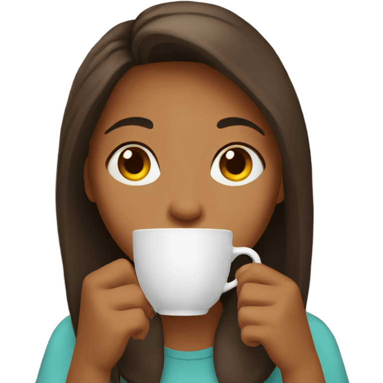 girl drinking coffee emoji