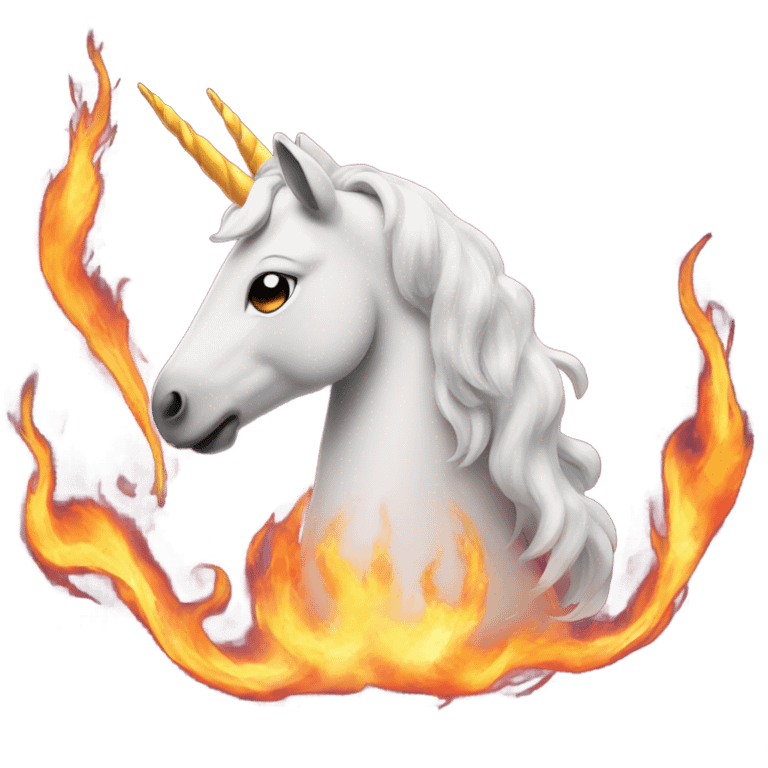 unicorn breathing flames emoji