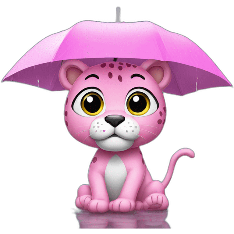 pink panther under rain emoji