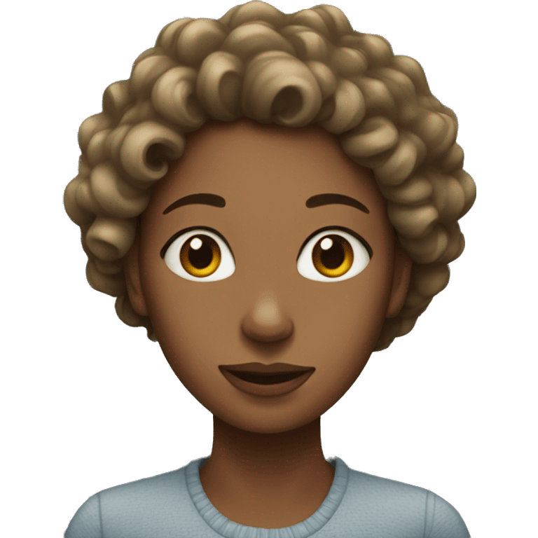 woman with curly hair emoji