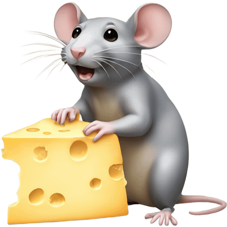 Rat eating cheese emoji