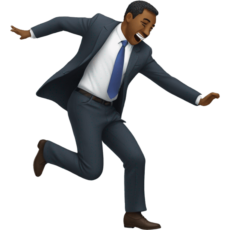 a man in a suit dancing and falling emoji