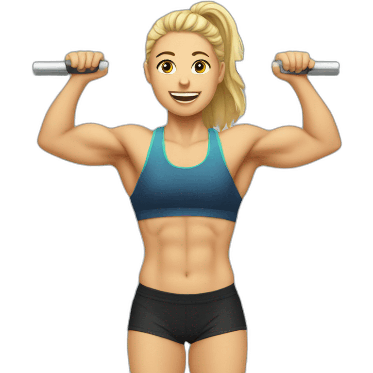 Athlete doing pull-ups emoji