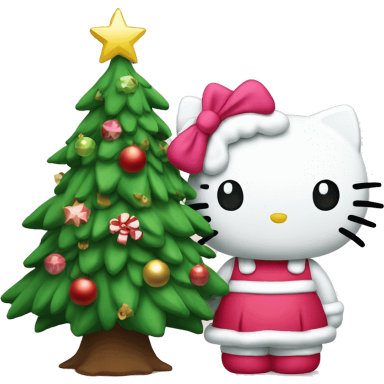 Christmas tree with hellokitty emoji