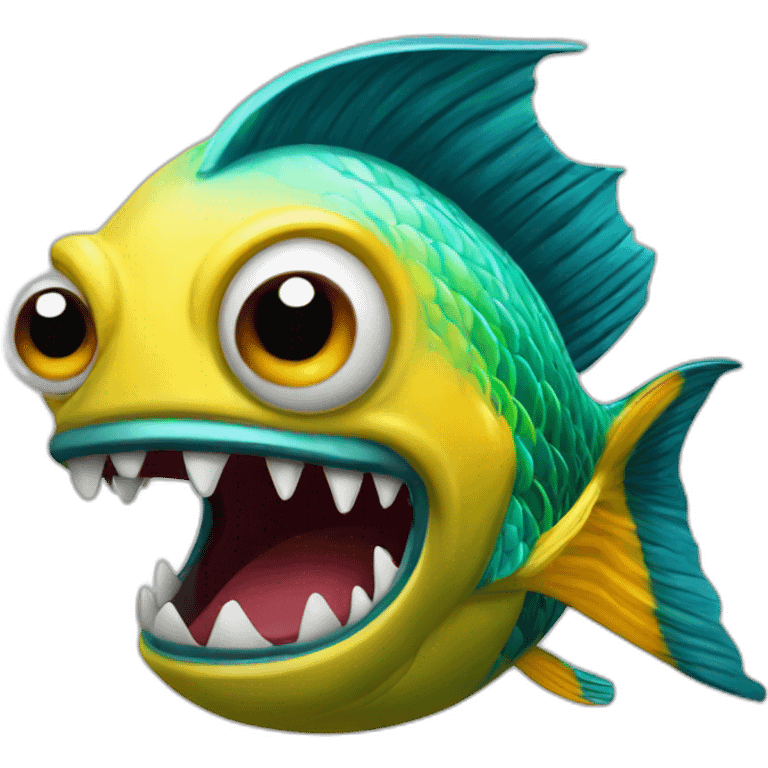 extreme angry insane crazy fish emoji