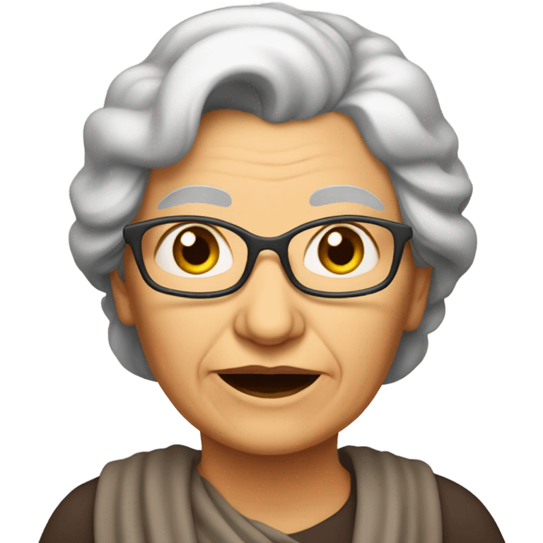 A old lady with her belly sticking out above her belt emoji